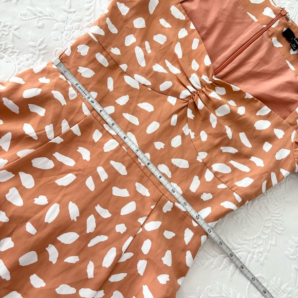 NWOT Lulus Oh My Darlin' Orange Print Puff Sleeve Mini Dress XSmall - Picture 7 of 7